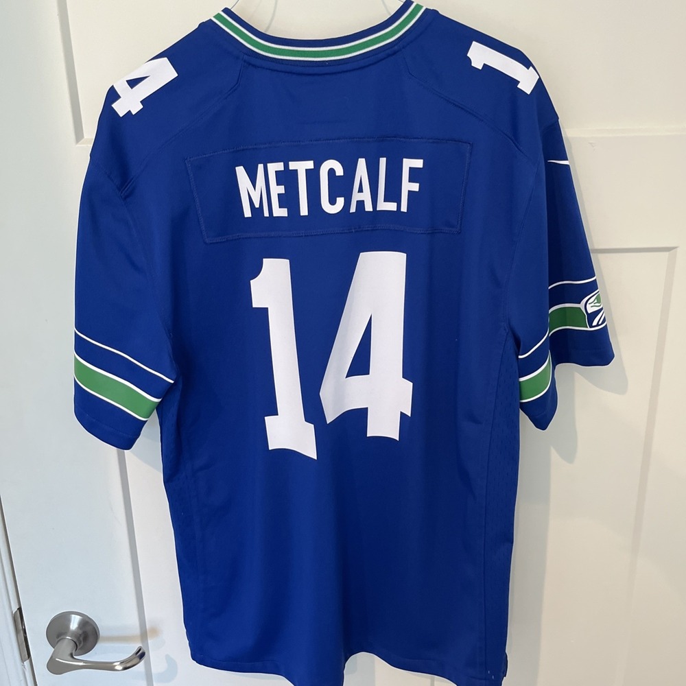 DK Metcalf Seahawks Jersey XL Nike Vapor FUSE Limited Throwback Blue